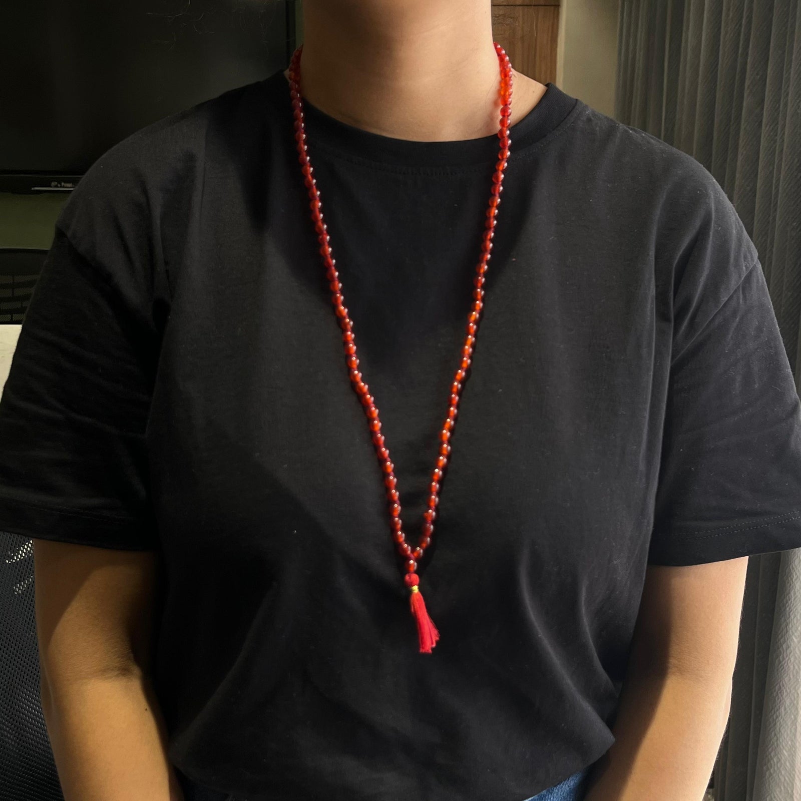 IBA Indianbeautifulart Rood Hakik Japa Mala, Bescherming Tegen Slechte Kwaden 108 1 Kralen (3Mm IBA Indianbeautifulart Rood Hakik Japa Mala, Bescherming Tegen Slechte Kwaden 108 1 Kralen (3Mm