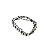 Original Black Kanthi Silver Cap Tulsi Mala (Small Size)