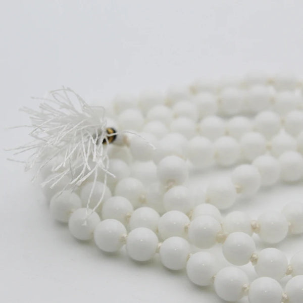 Original Round Shape Sulemani White Stone Hakik 108 Beads Mala