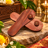 Wooden khadau for Men and Women, Best Wood Design Khadau Chappal to Wear, Unisex Premium Pooja Wooden Charan Paduka Slippers Free Size, Puja Mandir Item