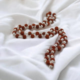 Original Silver Cap Rudraksha Mala 54 Beads(BIG SIZE)